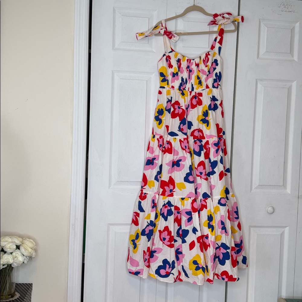 Kate Spade Summer Flowers Tiered Tie Strap Dress - Picture 8 of 15